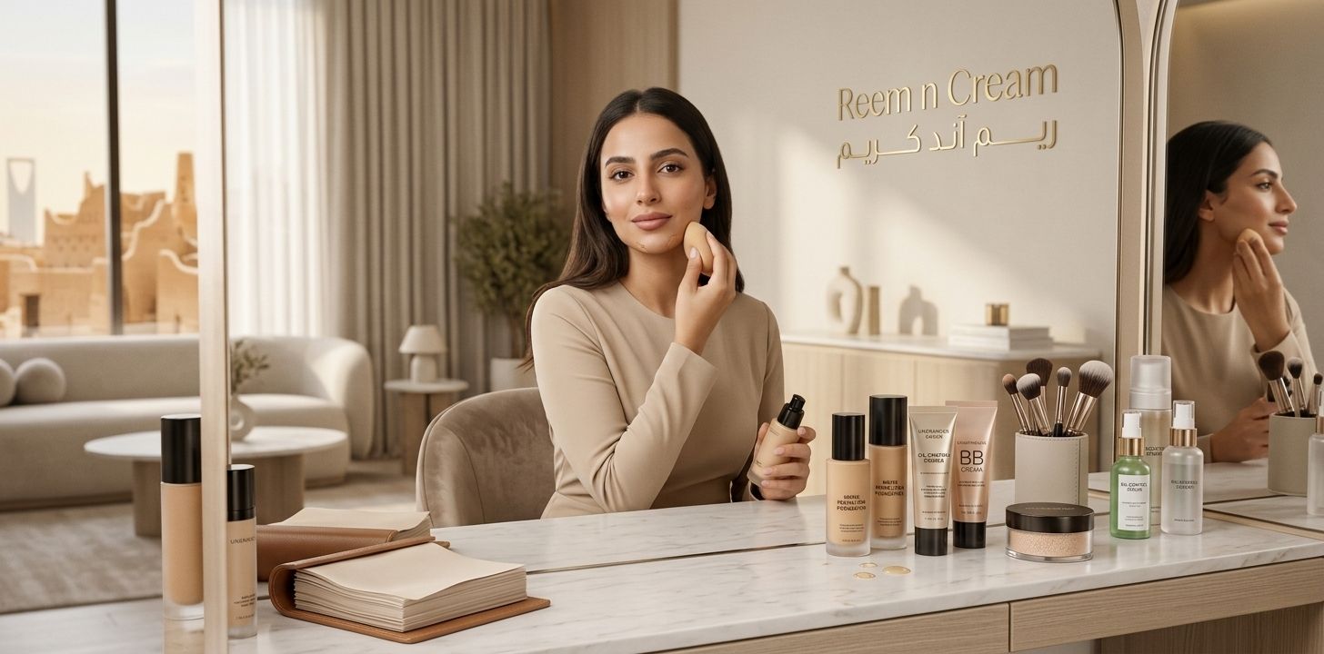 Best Foundation for Oily Skin oil control skincare routine with Reem n Cream ريـم آند كريم premium BB cream beauty setup 2026
