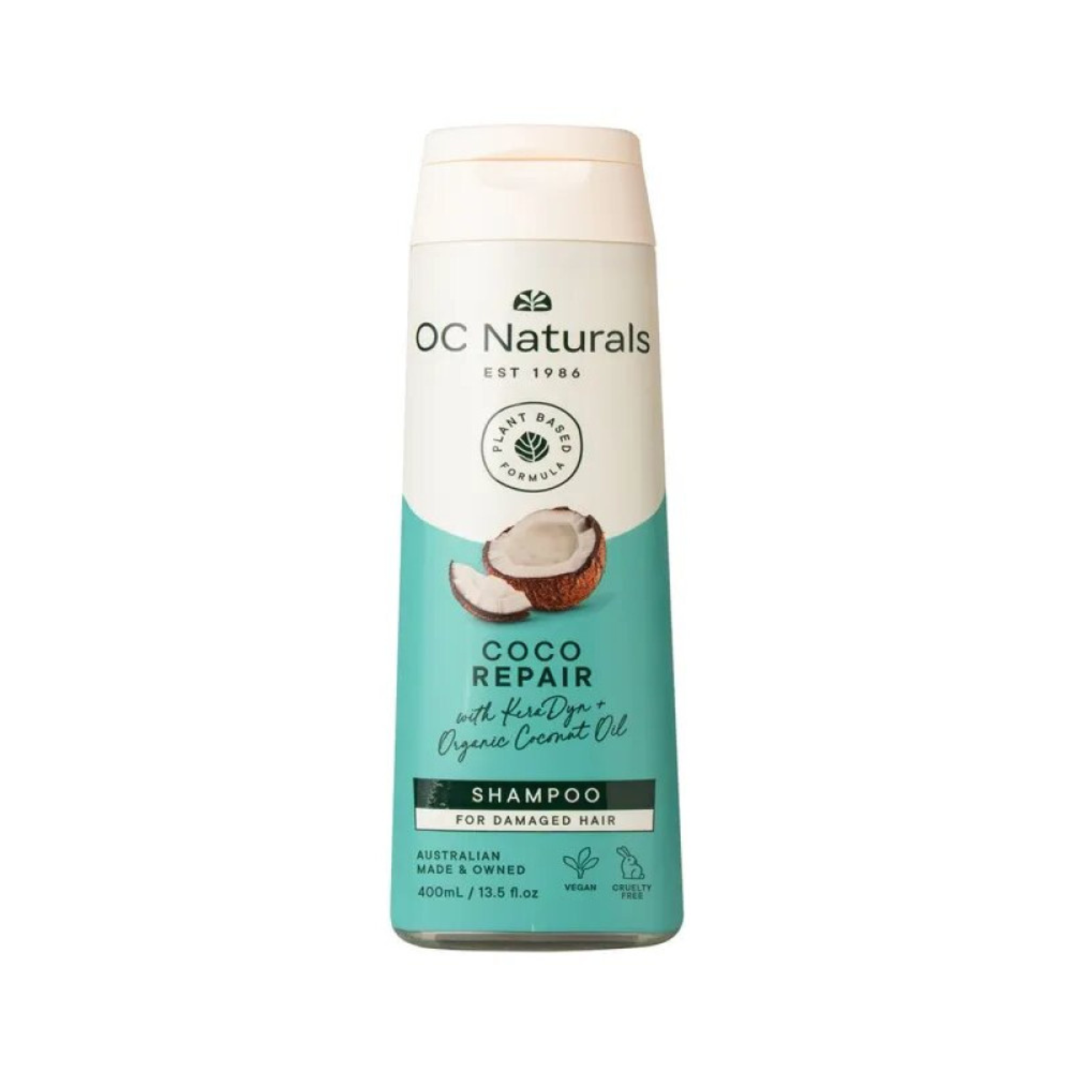 OC Naturals Cocoa Shampoo bottle by Reem n Cream showing hydrating hair care formula for dry damaged hair
