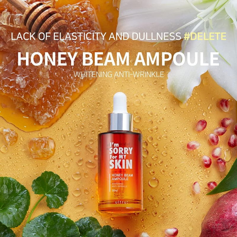 Applying I'M Sorry for My Skin Honey Serum on skin for deep hydration in KSA