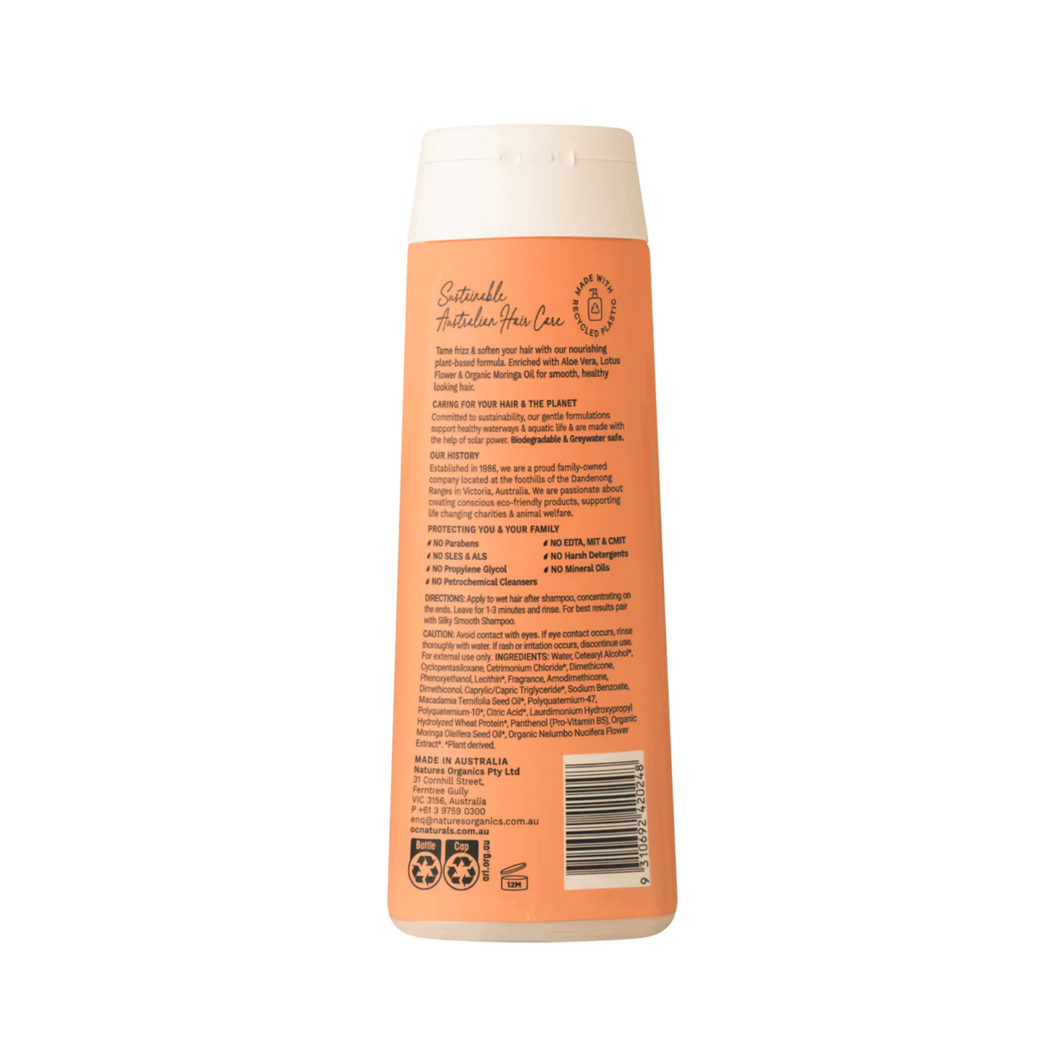 OC Naturals conditioner creamy texture shown for smooth and soft hair application