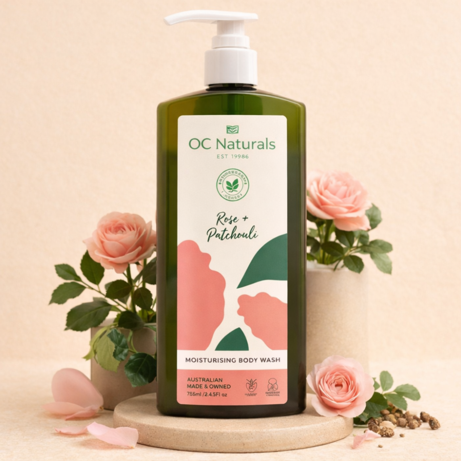 OC Naturals Rose and Patchouli Moisturising Body Wash