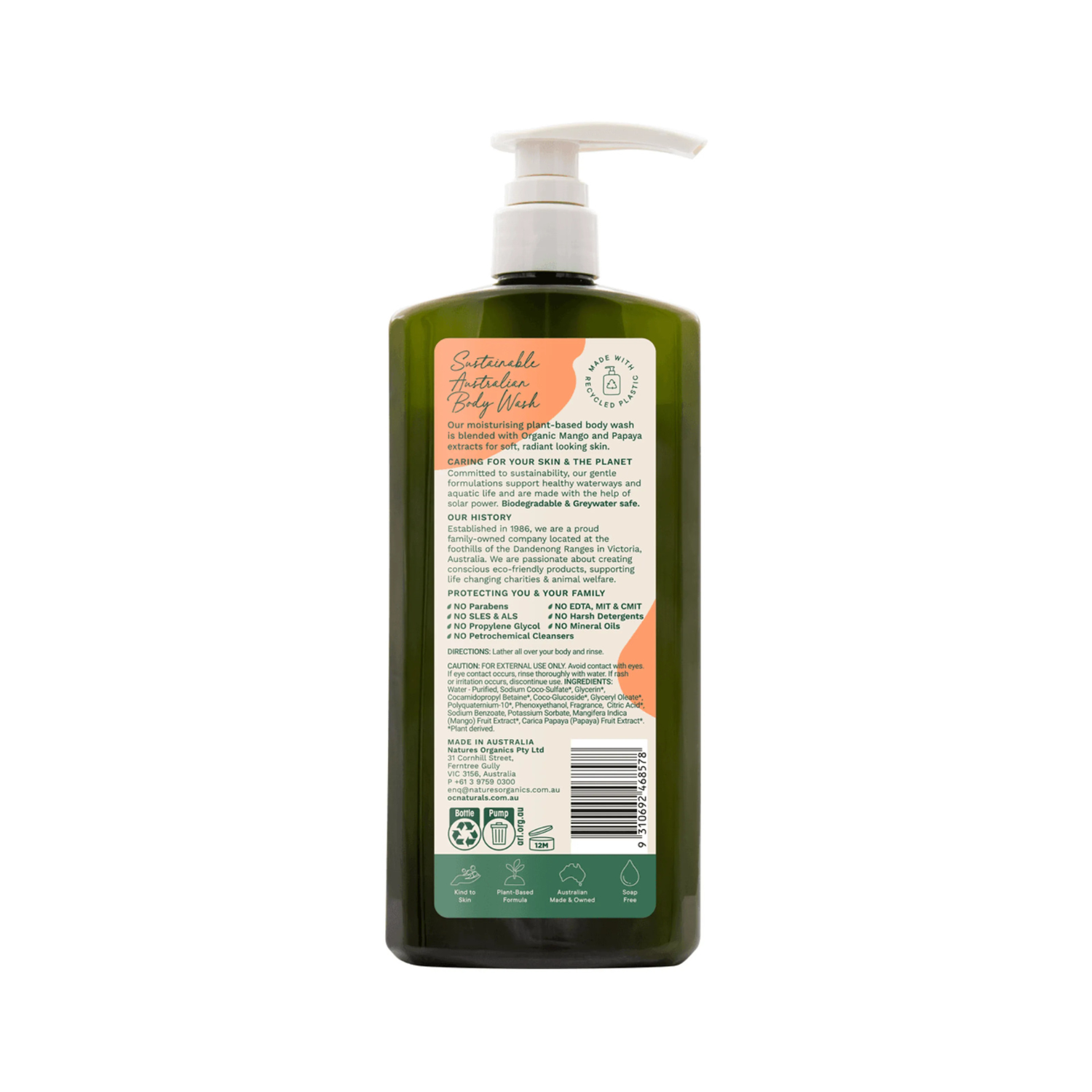 OC Naturals Mango and Papaya Moisturising Body Wash