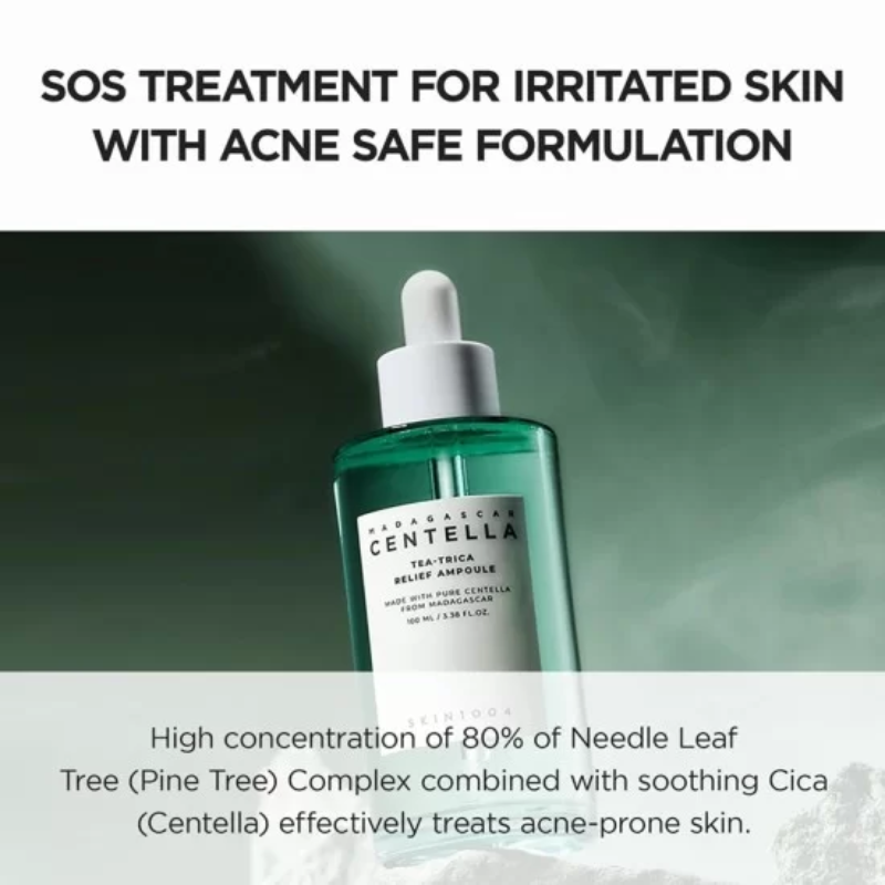 Skin1004 Tea Trica Relief Ampoule minimalist packaging for KSA skincare users
