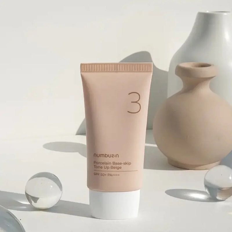 Numbuzin No.3 Porcelain Base-skip Tone Up Beige