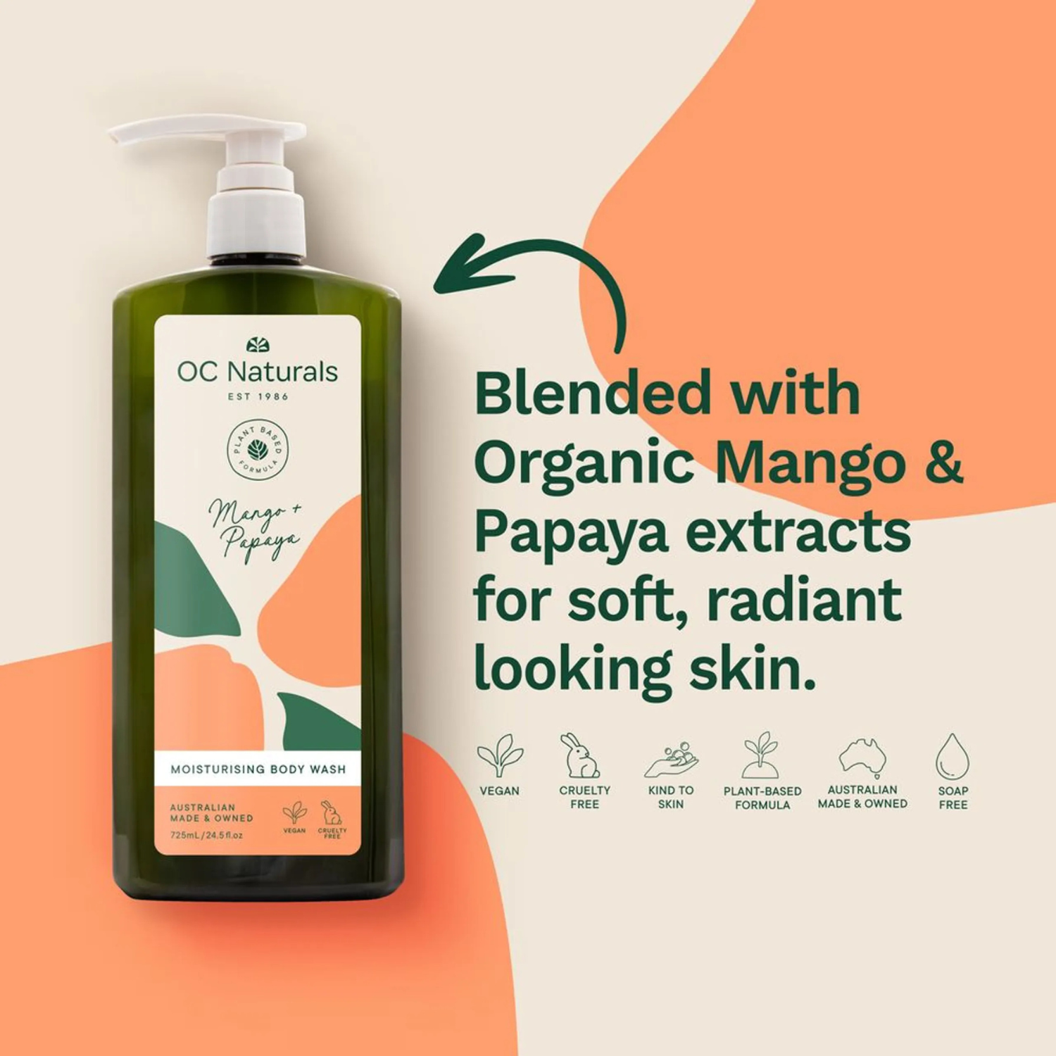 OC Naturals Mango and Papaya Moisturising Body Wash