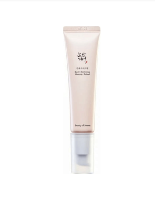  Beauty of Joseon Revive Eye Serum Ginseng and Retinal pink tube on white background.