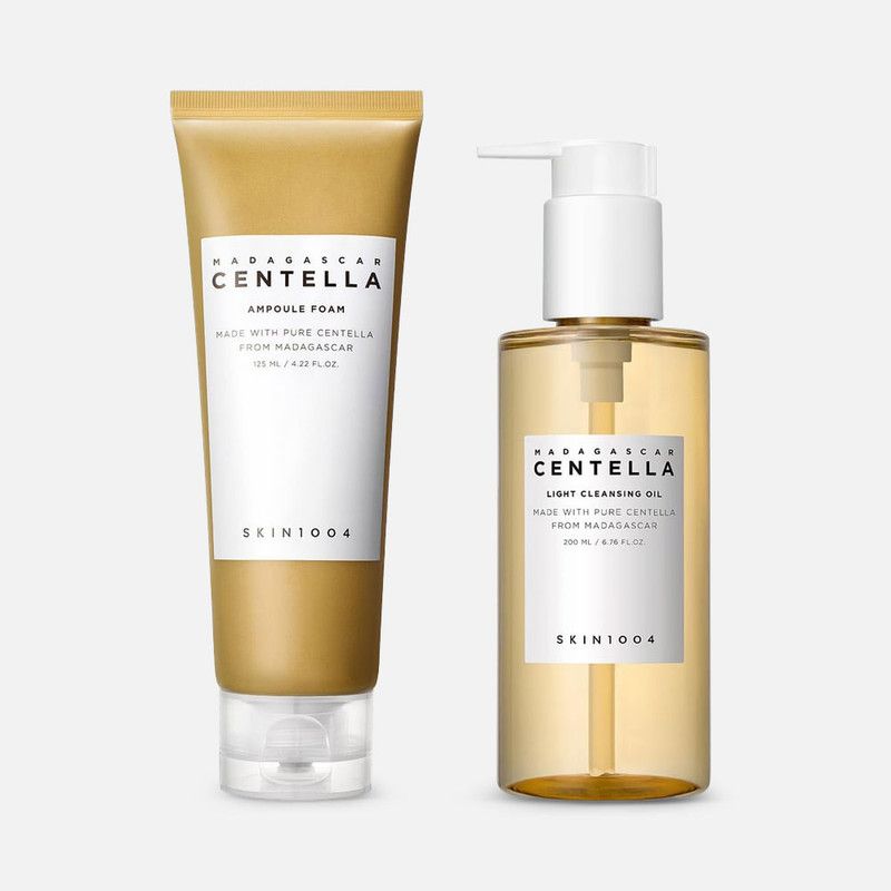 SKIN1004 Double Cleansing Duo with cleansing oil 200ml and foam cleanser 125ml packaging.